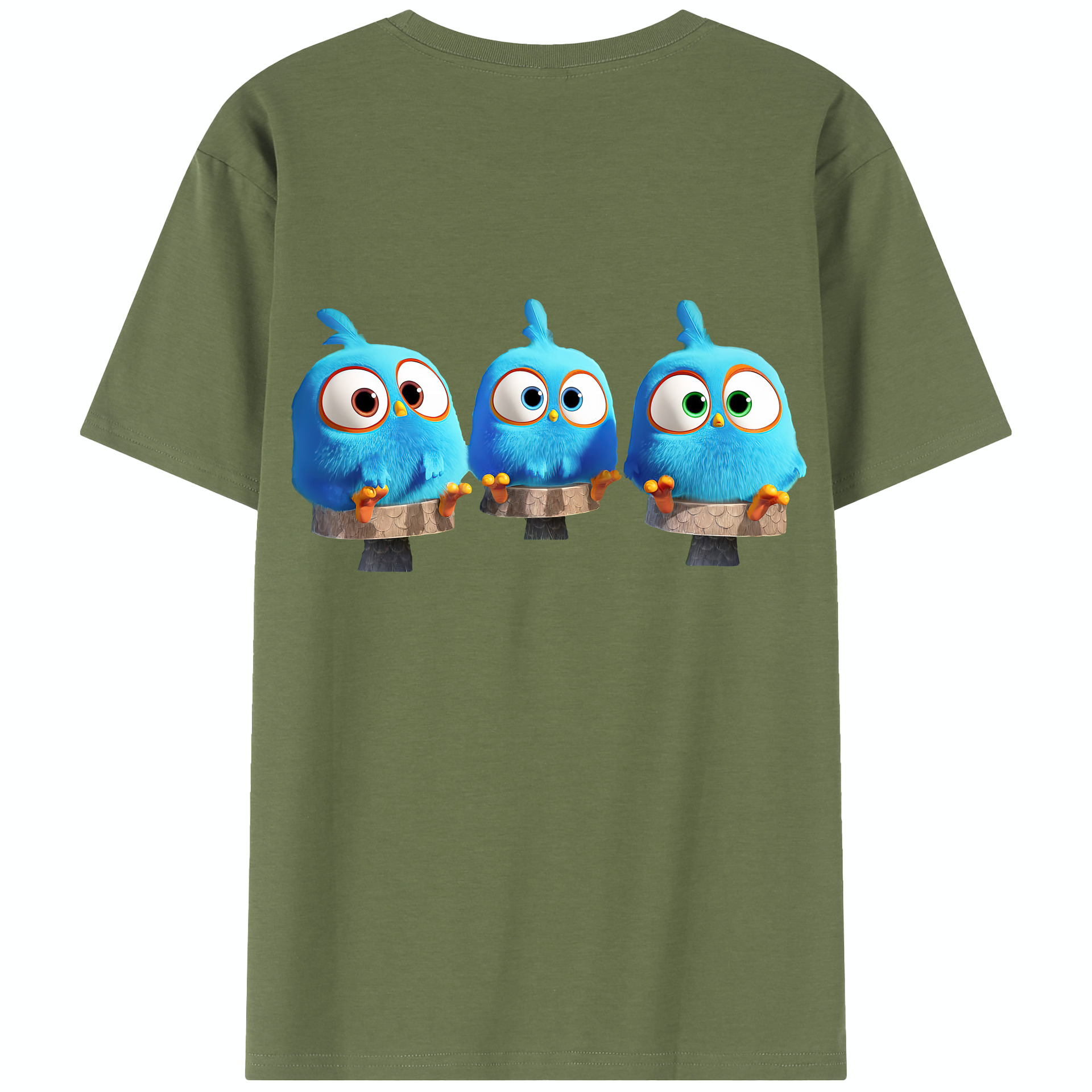 （画像用） Angry Birds アングリーバード 綿100％半袖Tシャツ（背面プリント）